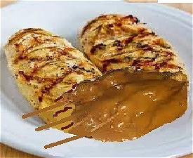 KipsatÃ© + hot chicken (+1 friet +1salade +2 saus)